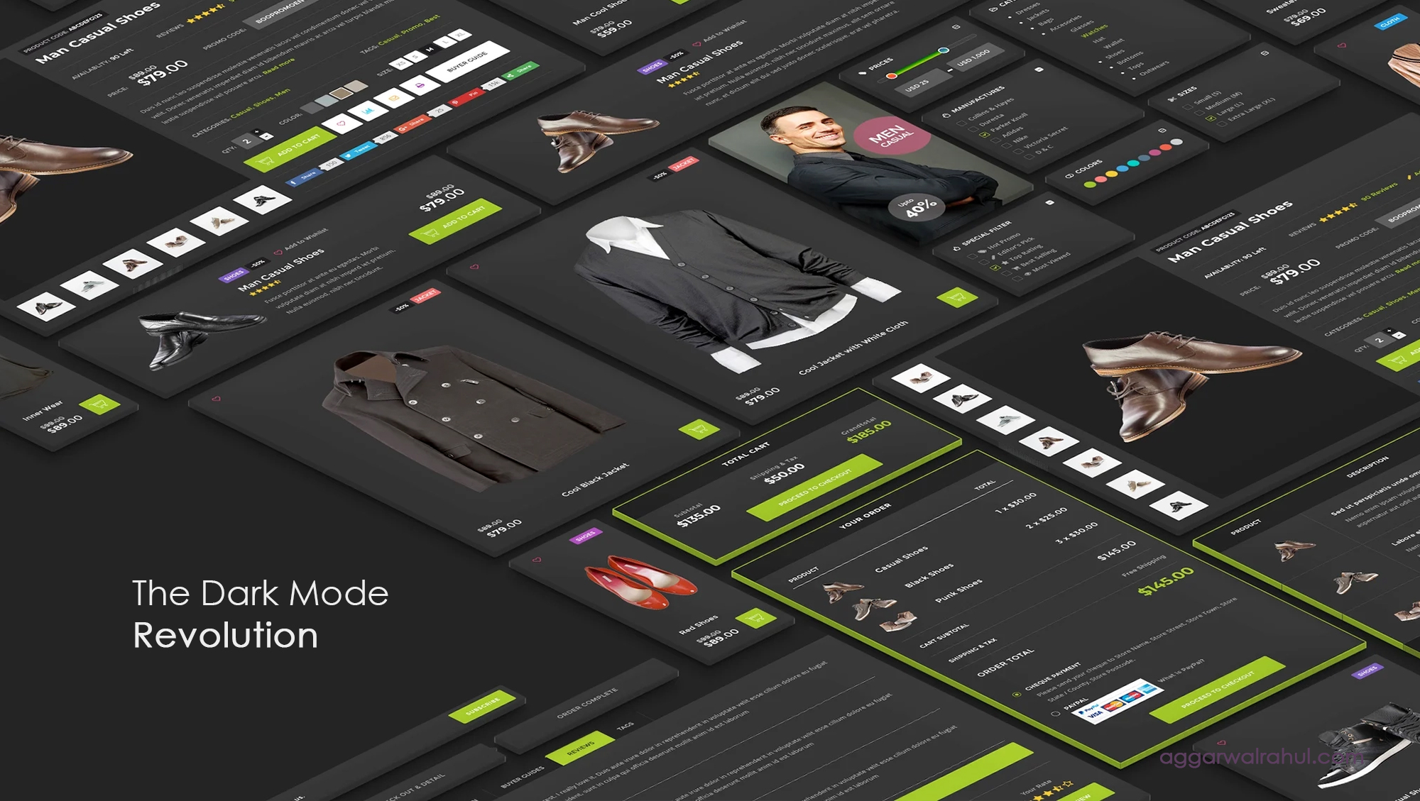 A Website Design With A Dark Theme, Demonstrating The Principles Of The Dark Mode Revolution.