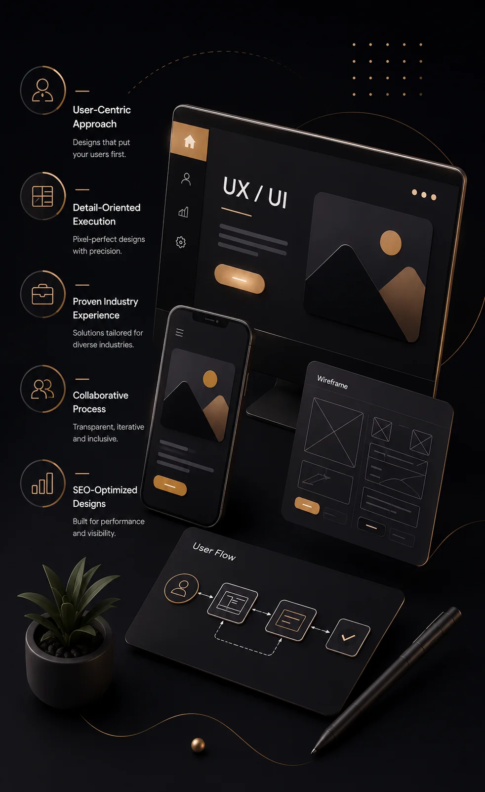 Ux/Ui Design With User-Centered Responsive Website Interfaces